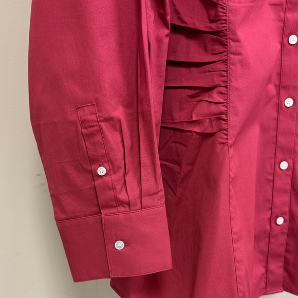 Talbots Rust Colored Button-Up Blouse - Picture 4 of 8